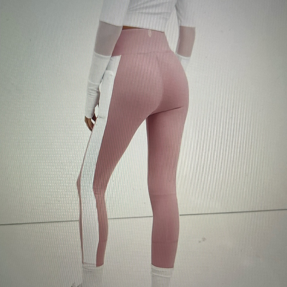 NWT Free People Movement Kilogear Cut Booty Lift Leggings Sz M pink/white